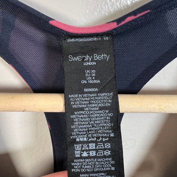 Sweaty Betty Power Workout Dress Size 4 Blue Pink Floral Tennis Golf Travel - Picture 3 of 10